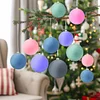 12PCS Christmas's Tree 6CM Velvet Decor Hanging Balls Set