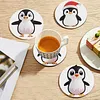 6 kits d&rsquo;art en carton anim&eacute; DIY Diamond Peinture en bois avec support (Pinguin)