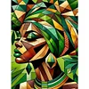 Green Girl Painting-11CT Stamped Cross Stitch 40*55cm/15.75*21.65in