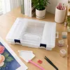44 Double Buckle Clear Bead Organizer Box with Compartments Plastic Storage Boxes Set with Stickers Multifunctional Diamond Painting Storage Containers for Diamonds Seeds Beads Nail Rhinestones
