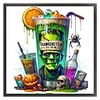 Halloween Wine Glass-11CT Stamped Cross Stitch 50*50cm/19.69*19.69in tapestrymarket