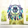 (US Only)2D Flat DIY Diamond Painting Art Pendant Window Hanging Wolf Dream Catcher