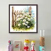 Daisy Fence-18CT Stamped Cross Stitch 25*25cm/9.84*9.84in tapestrymarket