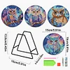 4PCS Diamond Painted Acrylic Owl Placemats Insulated Dish Mats Comes with Mats