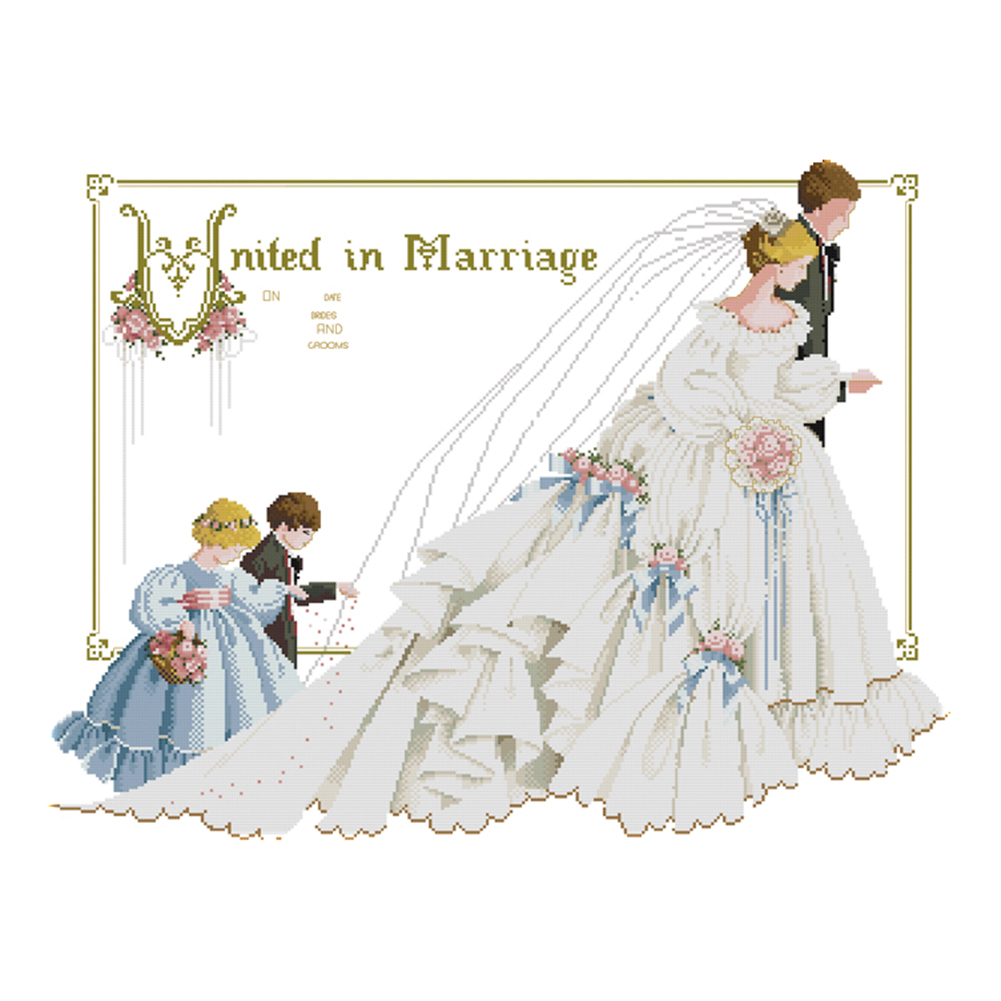 

Flower Kids - 14CT Stamped Cross Stitch - 63*50CM, 501 Original