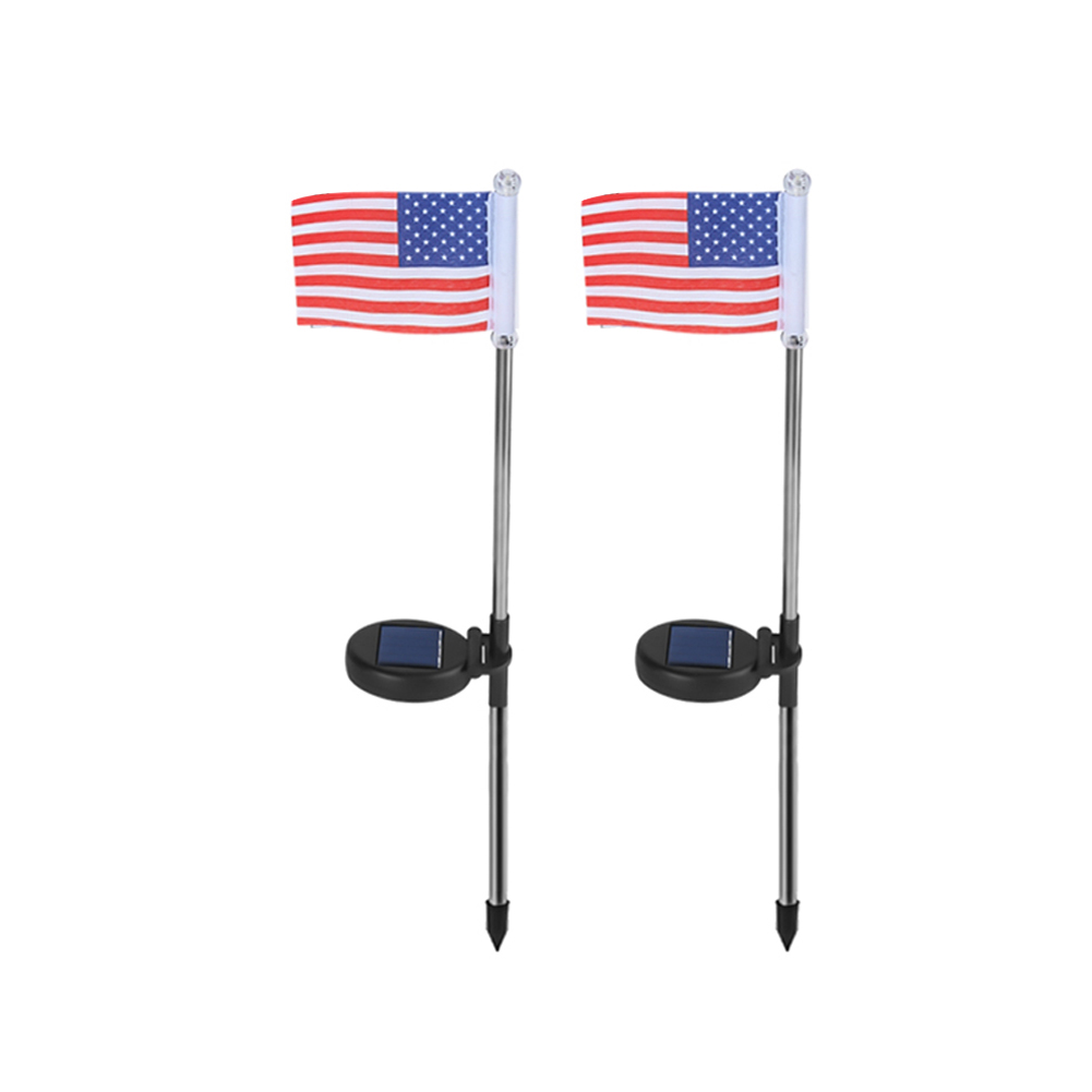 

2pcs LED Solar National Flag Lawn Stake Festival- Light, 501 Original