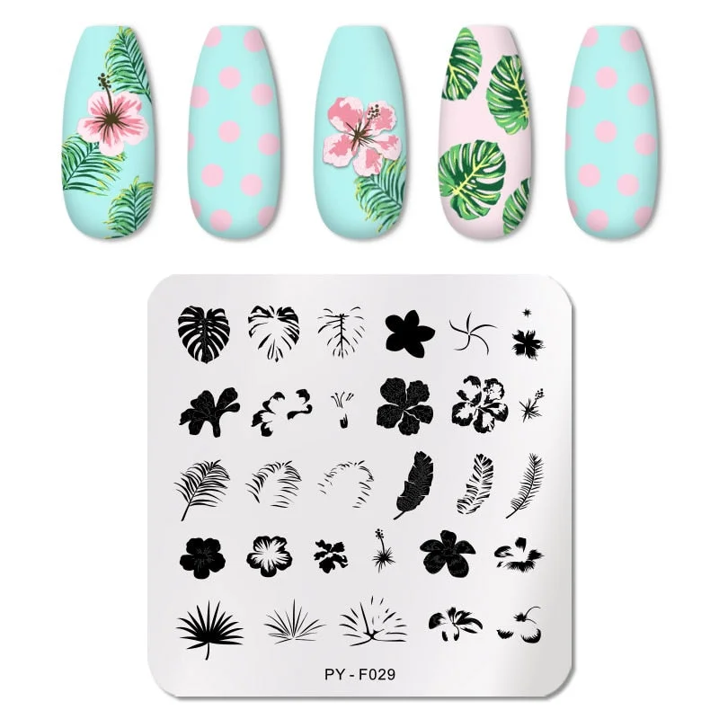 PICT YOU Nail Stamping Plates Animal Patterns Stencil Stainless Steel Tools Nail Art Stamp Design-Nail Inspo