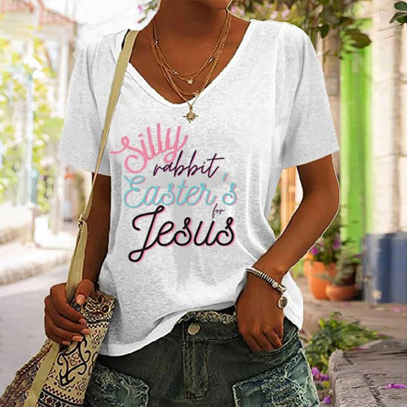 Silly Rabbit Easter Is For Jesus Print T-Shirt wearshes
