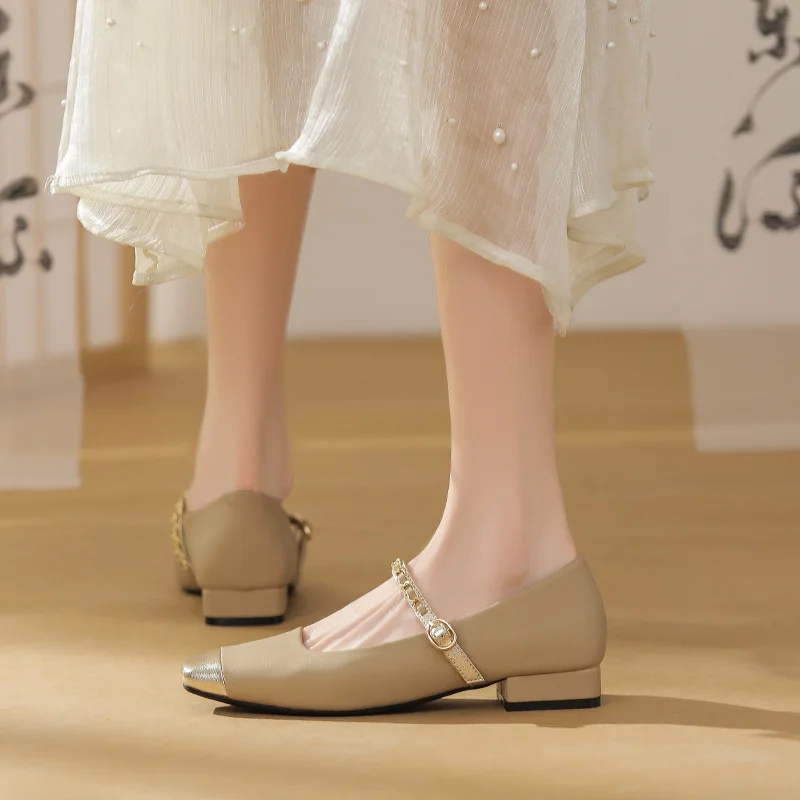 Brownm Brownm Mary Jane Women's Shoes 2024 New Color Single Shoes Women Summer New Chinese 100 Collocation Skirt Cheongsam Single Shoes