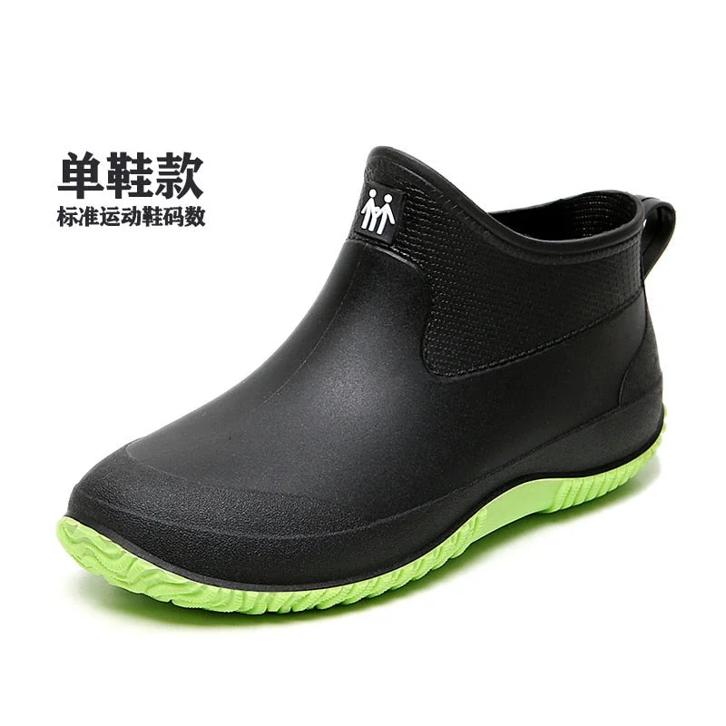hot Rain Boots Women's Rubber Anti-skid Colorful Unisex Ankle Boots Lightweight Slip On Boots Shoes  Water-proof Drop Shipping