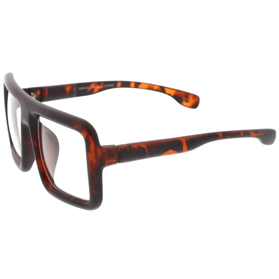 Oversize Bold Thick Frame Clear Lens Square Eyeglasses 58mm