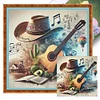 Guitar Hat-11CT Stamped Cross Stitch 50*50cm/19.69*19.69in tapestrymarket