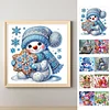 Bonhomme de neige partiel bricolage 5d kits d&rsquo;art en diamant &agrave; perceuse sp&eacute;ciale 30x30cm