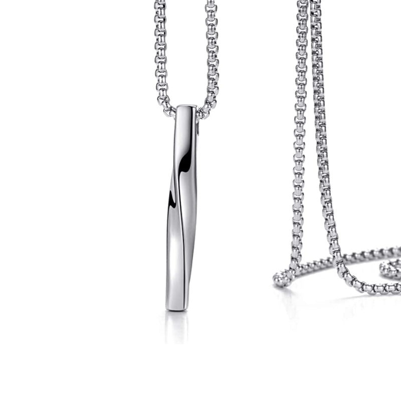 Hip-hop Jewelry Titanium Steel Rectangular Spiral Cube Pendant Necklace Fashion Simple Personality Male Hip-hop Necklace