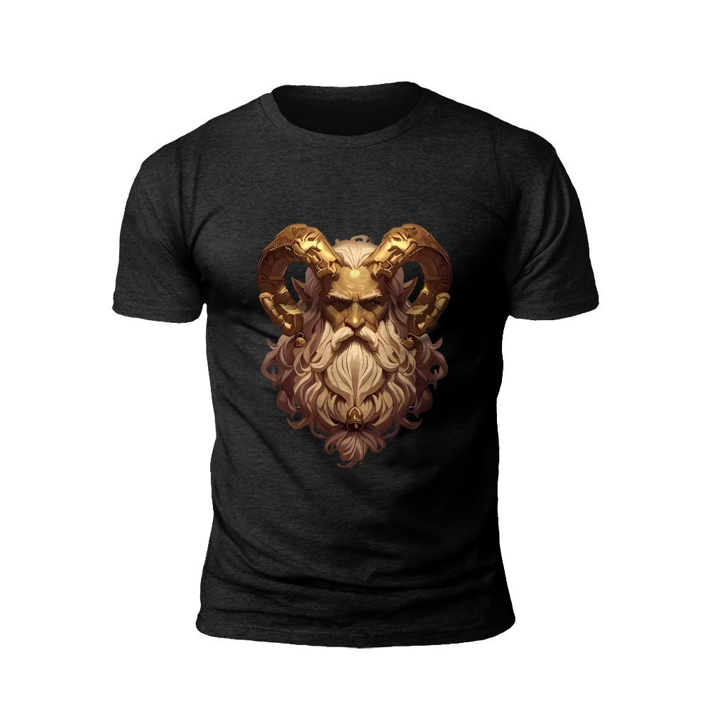 Majestic Ram: The Golden Horned T-shirt