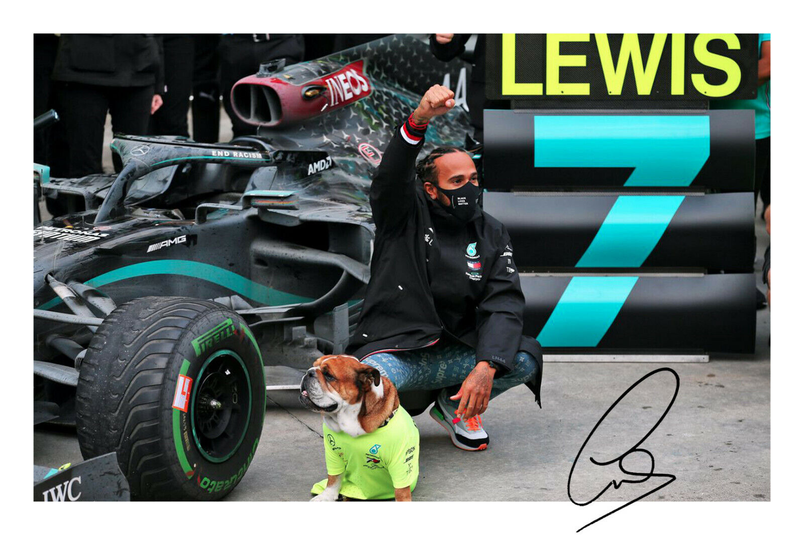 Lewis Hamilton Signed A4 Photo Poster painting Print Autograph Formula 1 7 Times World Champion