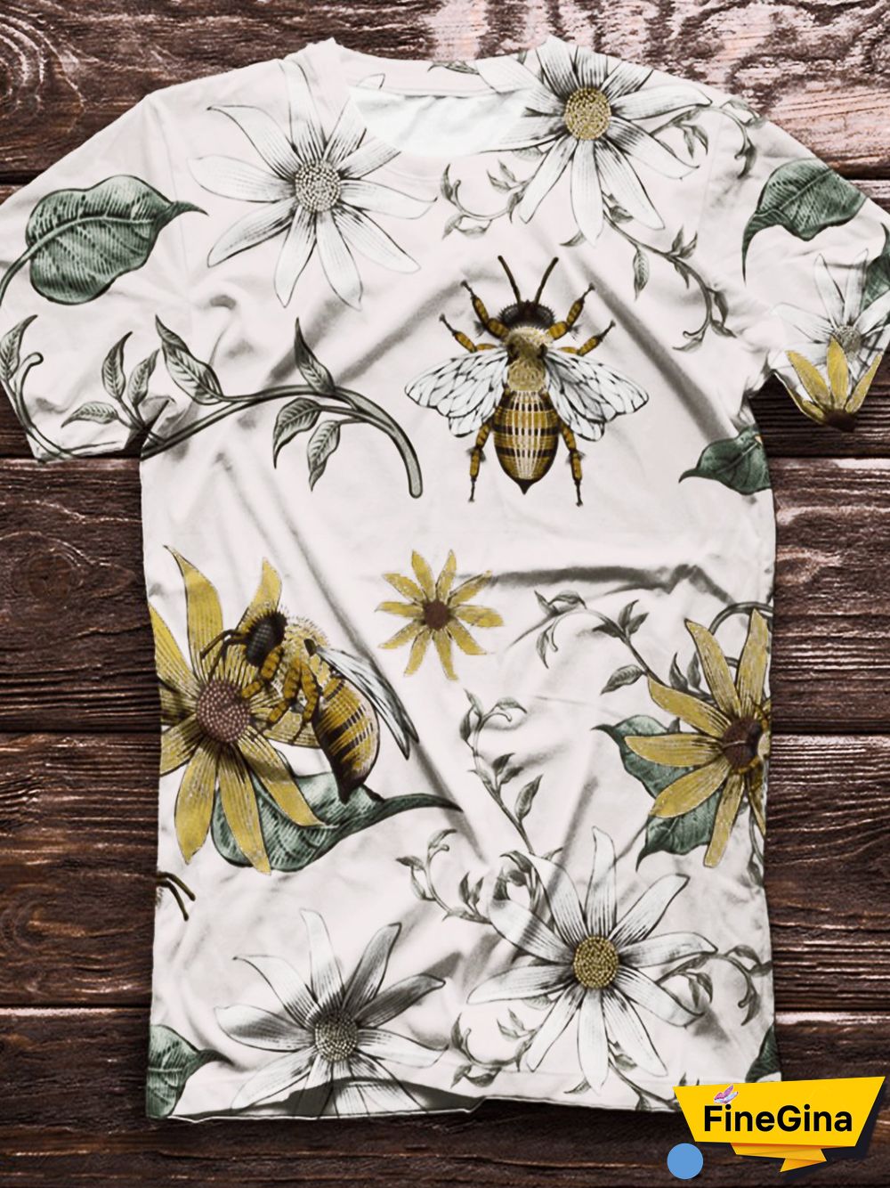 Plus Size Crew Neck Floral Short Sleeve Cotton-Blend T-shirt