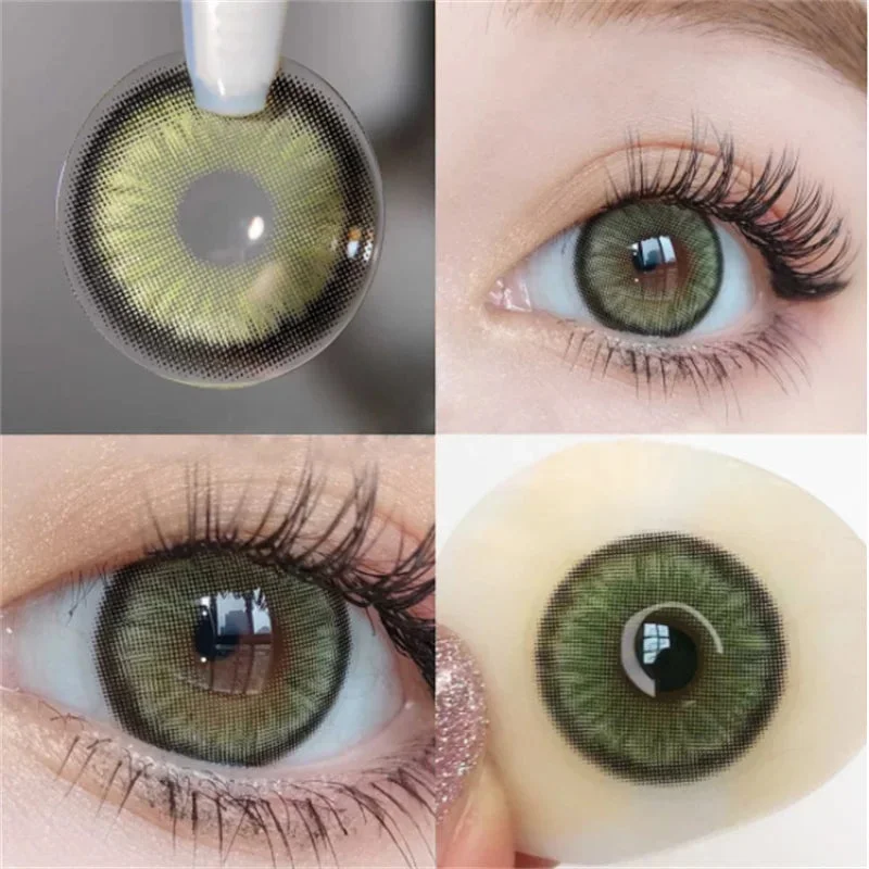 Sdrawing 1pair/2pcs Black Large Diameter Color Contact Lenses Men with Diopter Myopia Fashion Color Contact Lenses Natural