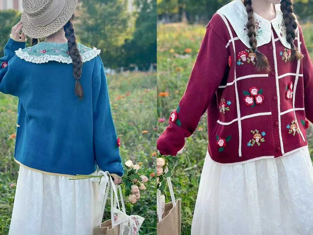 Chicfifth Sweater Women Winter Long Sleeve High Quality Autumn Vintage Top Knitted Cardigan