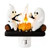 Resin Warm Glow Ghost Campfire Plug-in Night Light Wall Outlet