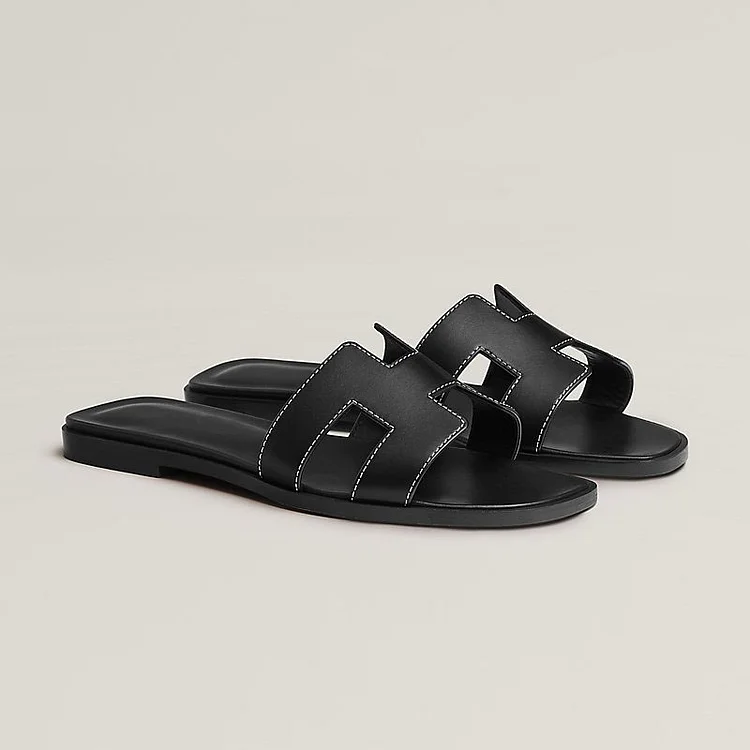 Custom Made Black Slide Sandals Vdcoo