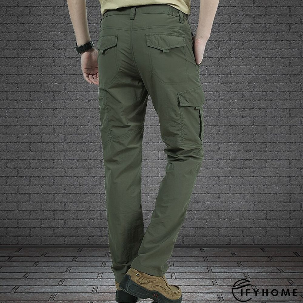 Men's Cargo Pants Hiking Pants Trousers Tactical Pants Military Summer Outdoor Ripstop Breathable Water Resistant Quick Dry Pants / Trousers Bottoms 6 Pockets Elastic Waist Black Army Green Hunting | IFYHOME