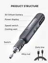 52-in-1 Rechargeable 80W Electric Micro-Sharpening Pen, Cordless Mini Electric Engraving Pen DIY Engraving Equipment - Engraving Tool Kit for Glass Ceramic Wood Ornaments