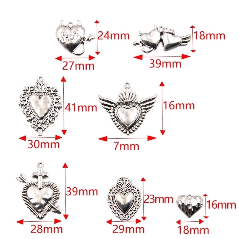 1 Piece Alloy Heart Shape Skull Pendant Jewelry Accessories