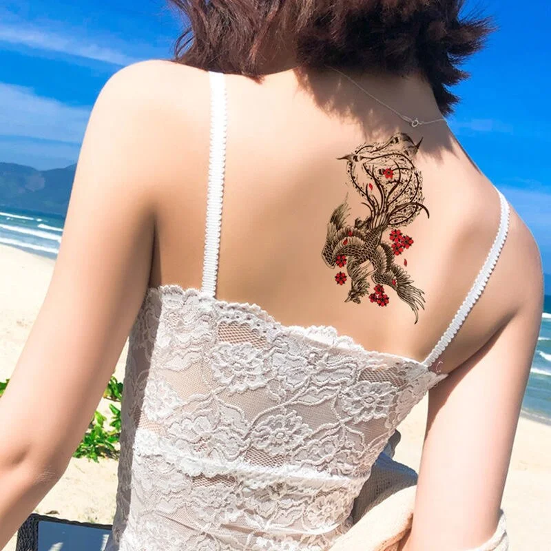 Chiese Phoenix Temporary tattoos For Men Women Arm Body Art Fake Tatto Stickers Waterproof Bird Flash Decals Tatoos