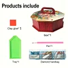 5D DIY Diamond Art Painting Snack Storage Box with Lid Wood Container (Flower)