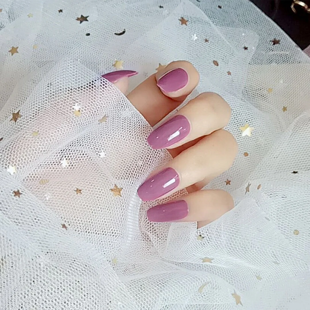 24Pcs Detachable French False Nails Ballerina Wearable Artificial Stiletto Fake Nails DIY Press Glue Full Cover Coffin Nail Tips