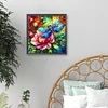 Diamond Painting-DIY Full Round Drill Stained Glass Dragonfly Flower(40*40CM)