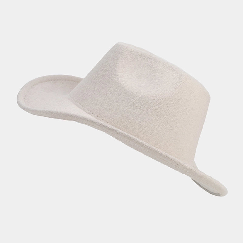 Unisex Retro Classic Style Solid Color Big Eaves Fedora Hat