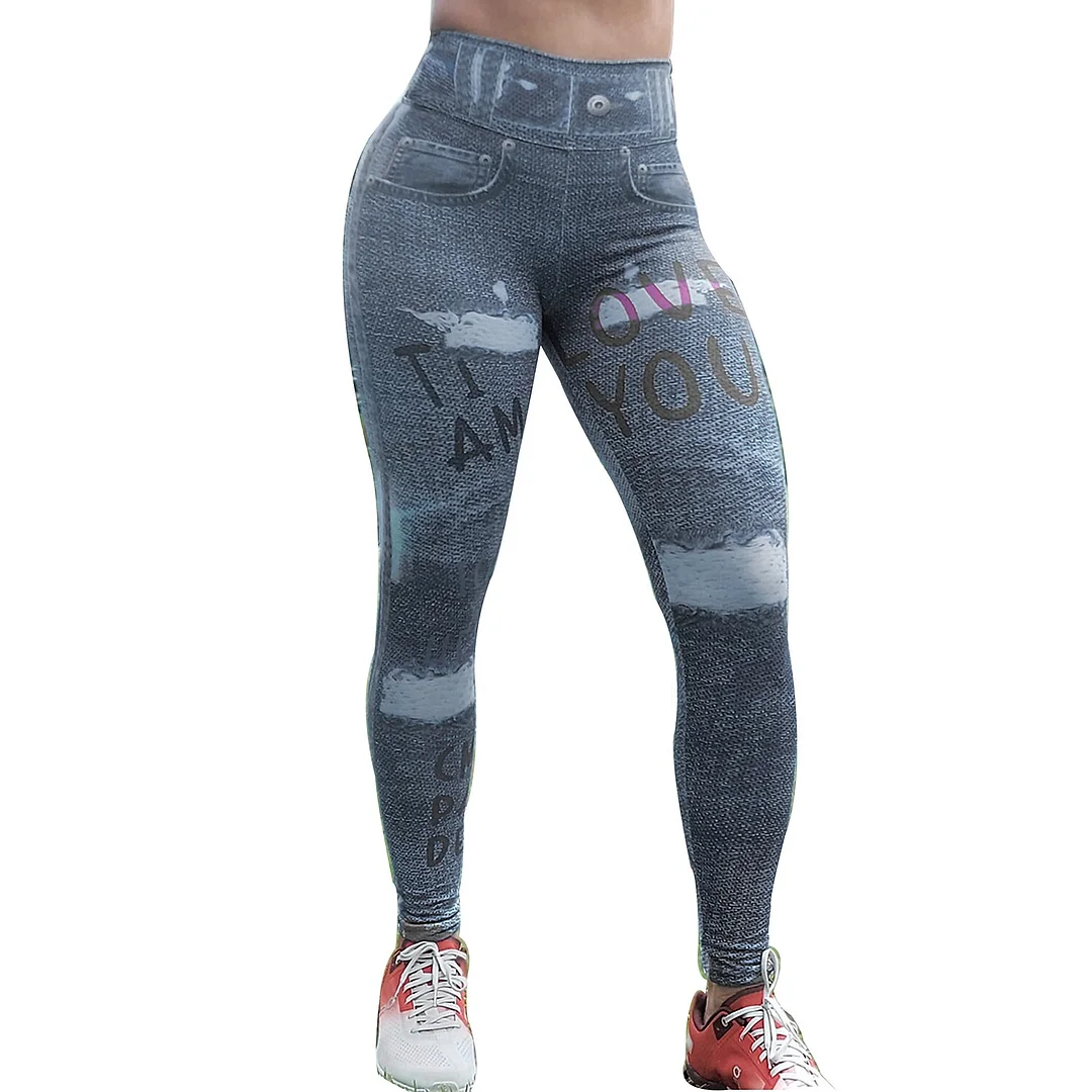 Women's High Waist Printed Cropped Yoga Leggings