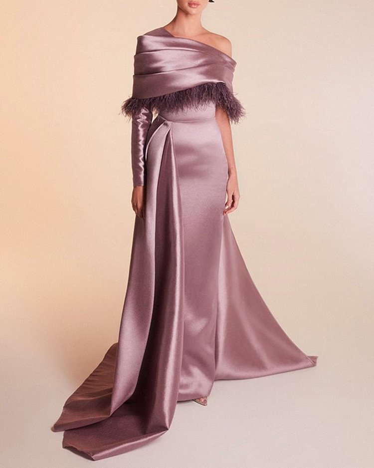 Women's Solid Color Satin Dress