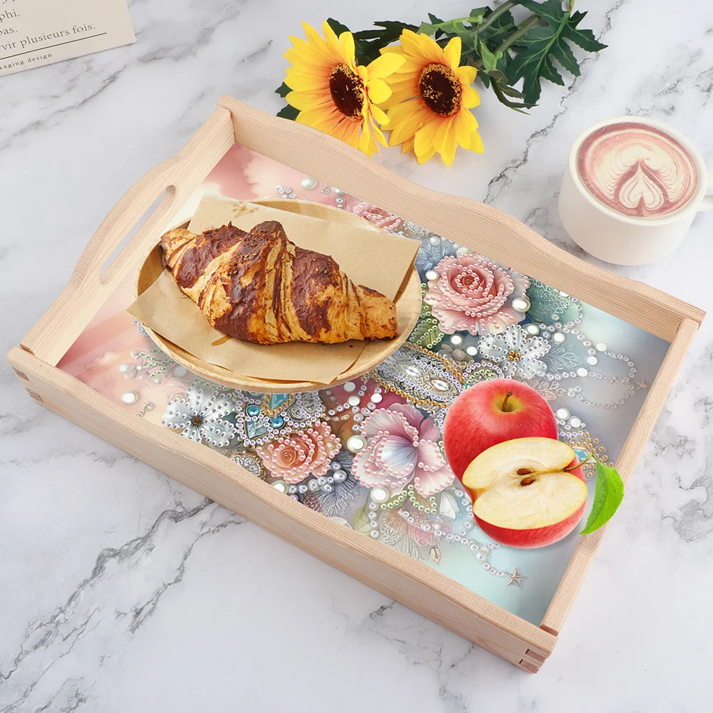 DIY Cross Wooden 5D Diamond Painting Tray Art Craft with Handles for Home Decor