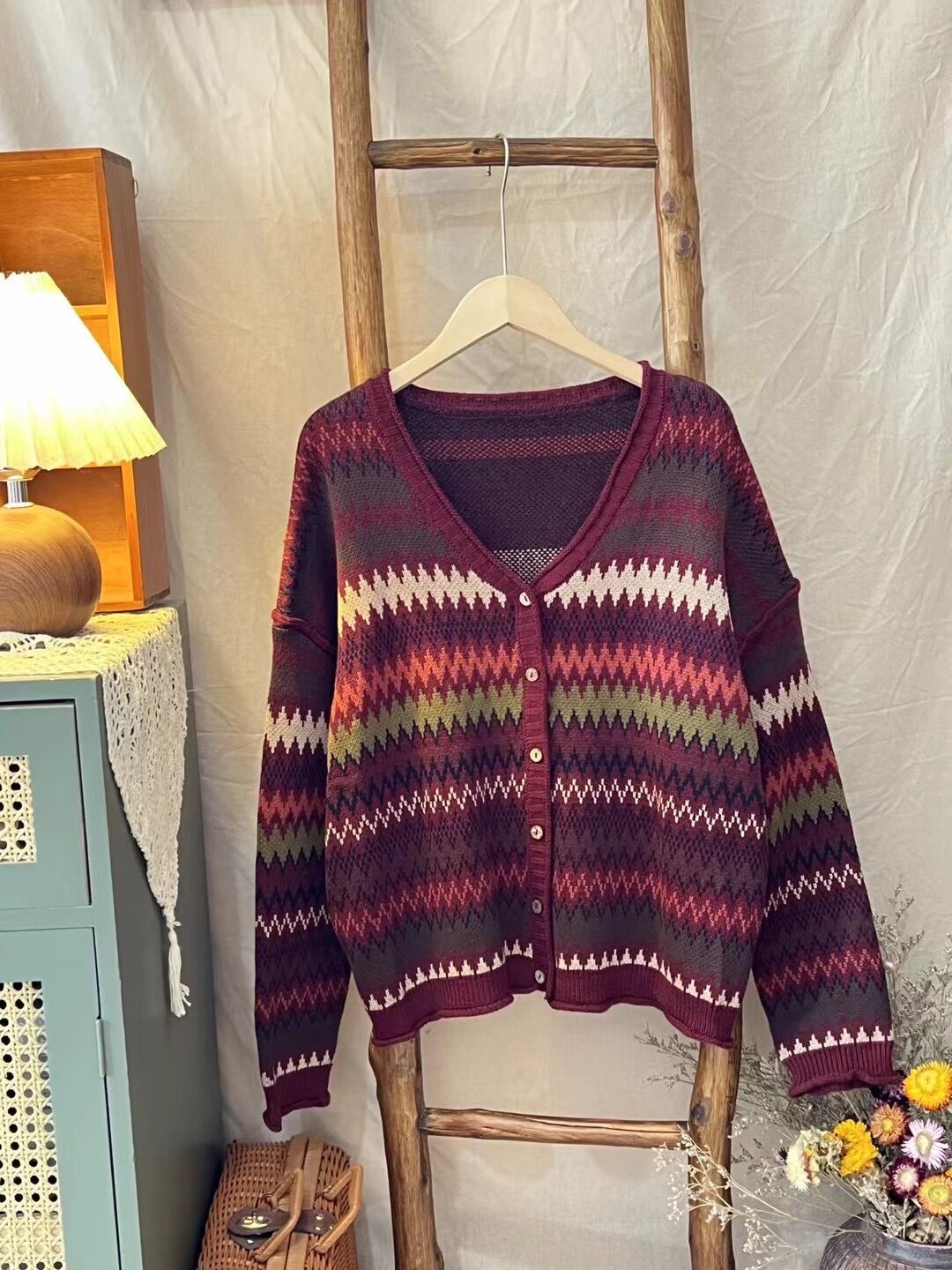 Chicfifth Sweater Women Winter Long Sleeve High Quality Autumn Vintage Top Knitted Cardigan