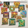 12pcs Sunflower Diamond Art Greeting Cards DIY 12 Pack with Envelopes