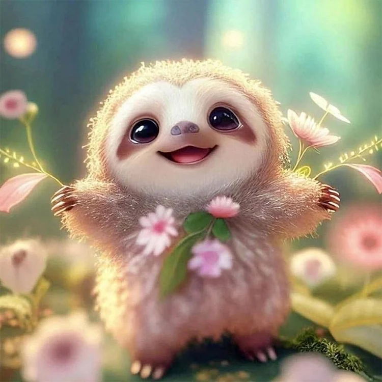 Cute Sloth 30*30CM (Canvas) Full Round Drill Diamond Painting gbfke