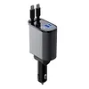 4 in 1 USB Car Charger Socket 86W Telescopic Power Outlet PD QC3.0 (2 Type C)