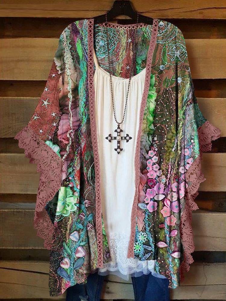 Women's Floral 3/4 Sleeve Floral Printed Top