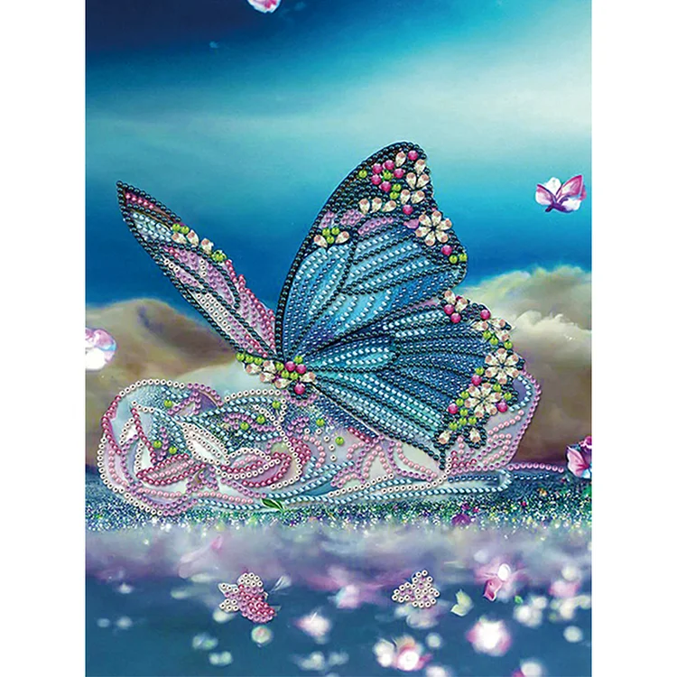 Partial Special-Shaped Diamond Painting - Dream Butterfly 30*40CM