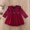 Kid Baby Girls Velvet Party Princess Autumn Ruffle Dresses