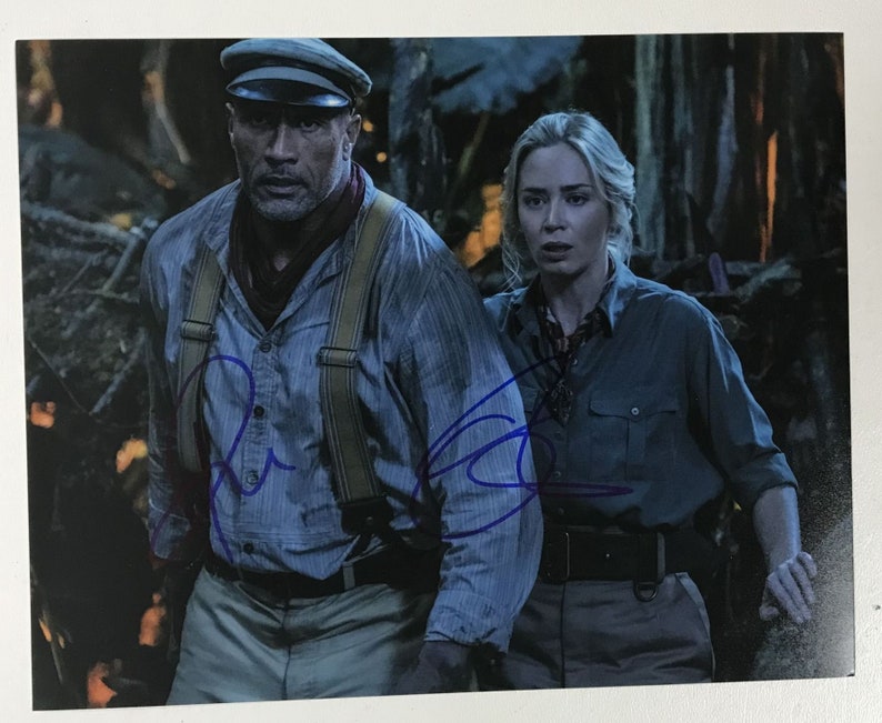 Dwayne 'The Rock' Johnson & Emily Blunt Signed Autographed Jungle Cruise