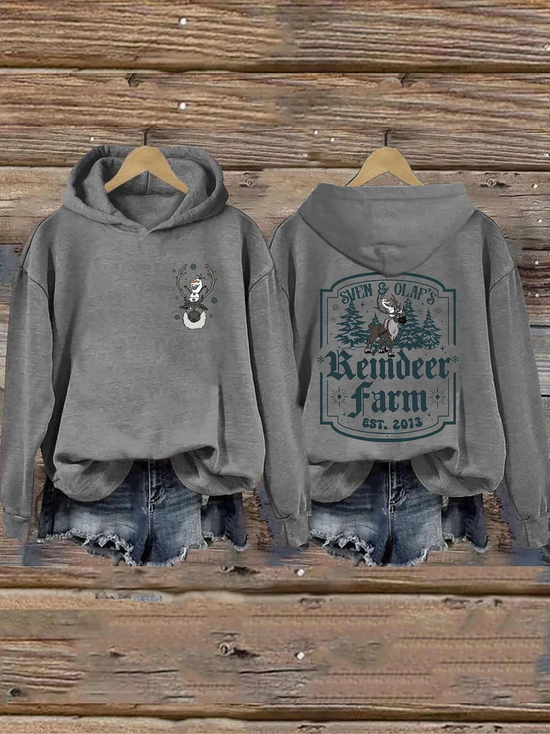 Snowman And Reindeer Christmas Hoodie