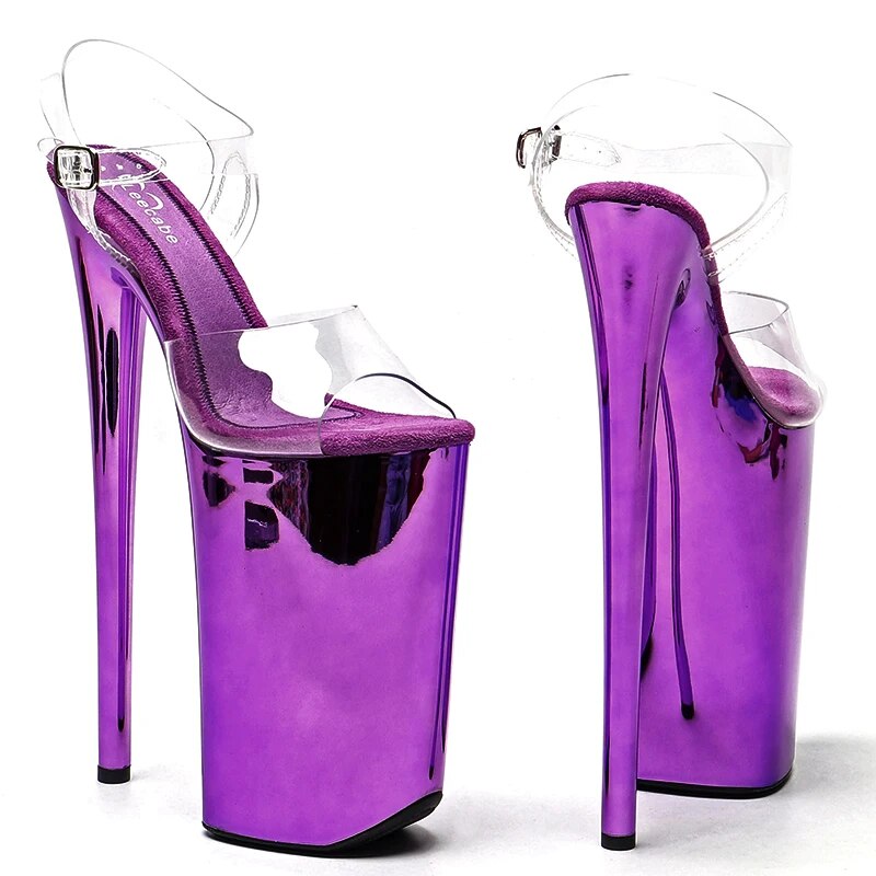 VCshoes 26CM/10inche PVC Upper Open Toe Electroplate High Heel Platform Exotic Party Sandals Pole Dance Shoes