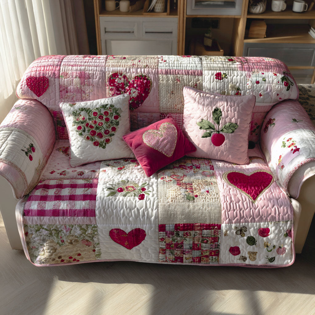 Sweetheart Garden Quilted Sofa Cover NCU0PT10600 everthome