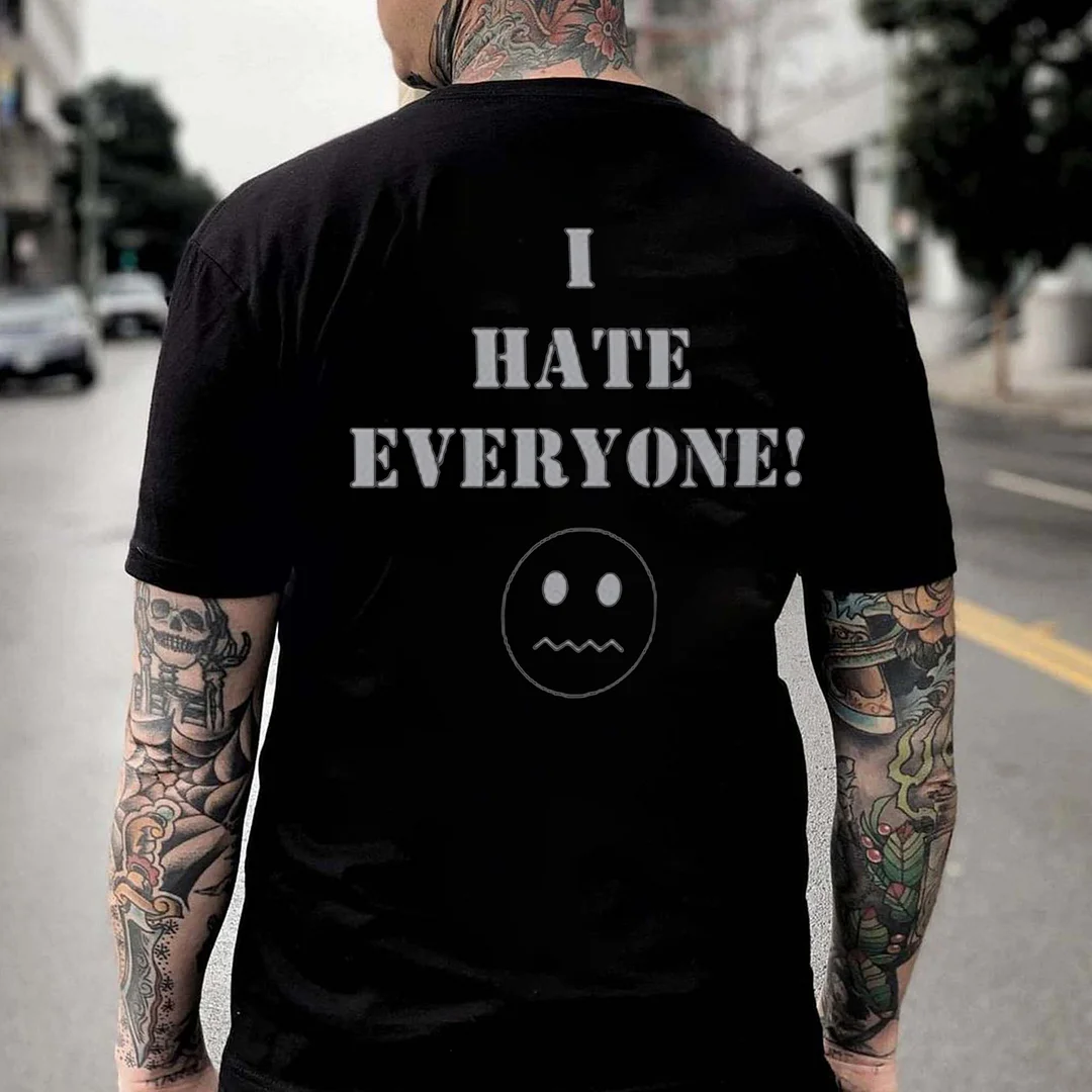 I Hate Everyone Printed Men's T-shirt  -  