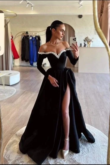 prom dress pattern Primavera Couture 4550 Long Beaded Formal Slit Prom Dress