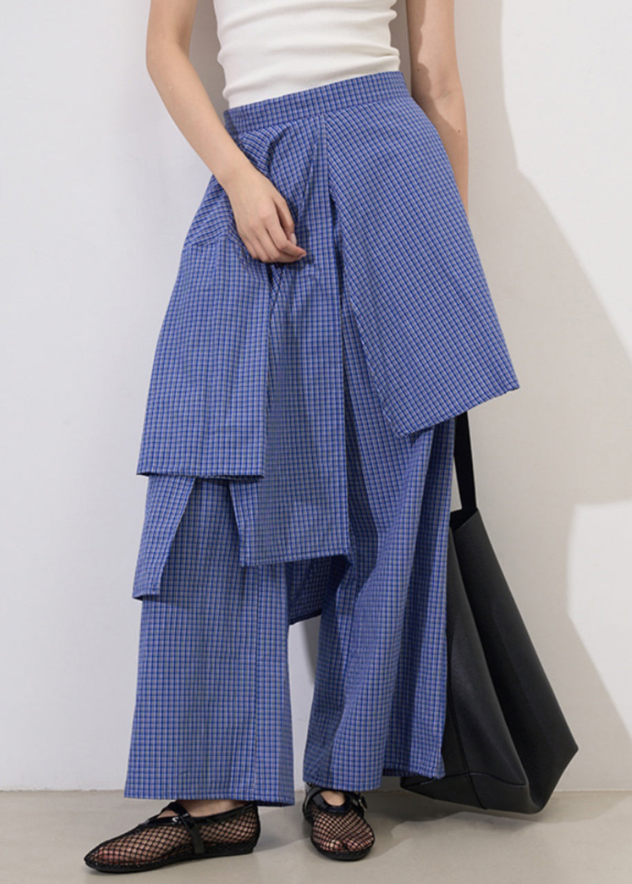 Stylish Striped Pockets High Waist Cotton Wide Leg Pants Summer PP021